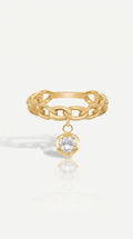 Heart Diamond Cuban Link Ring