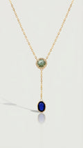 Green & Blue Sapphire Drop Pendant