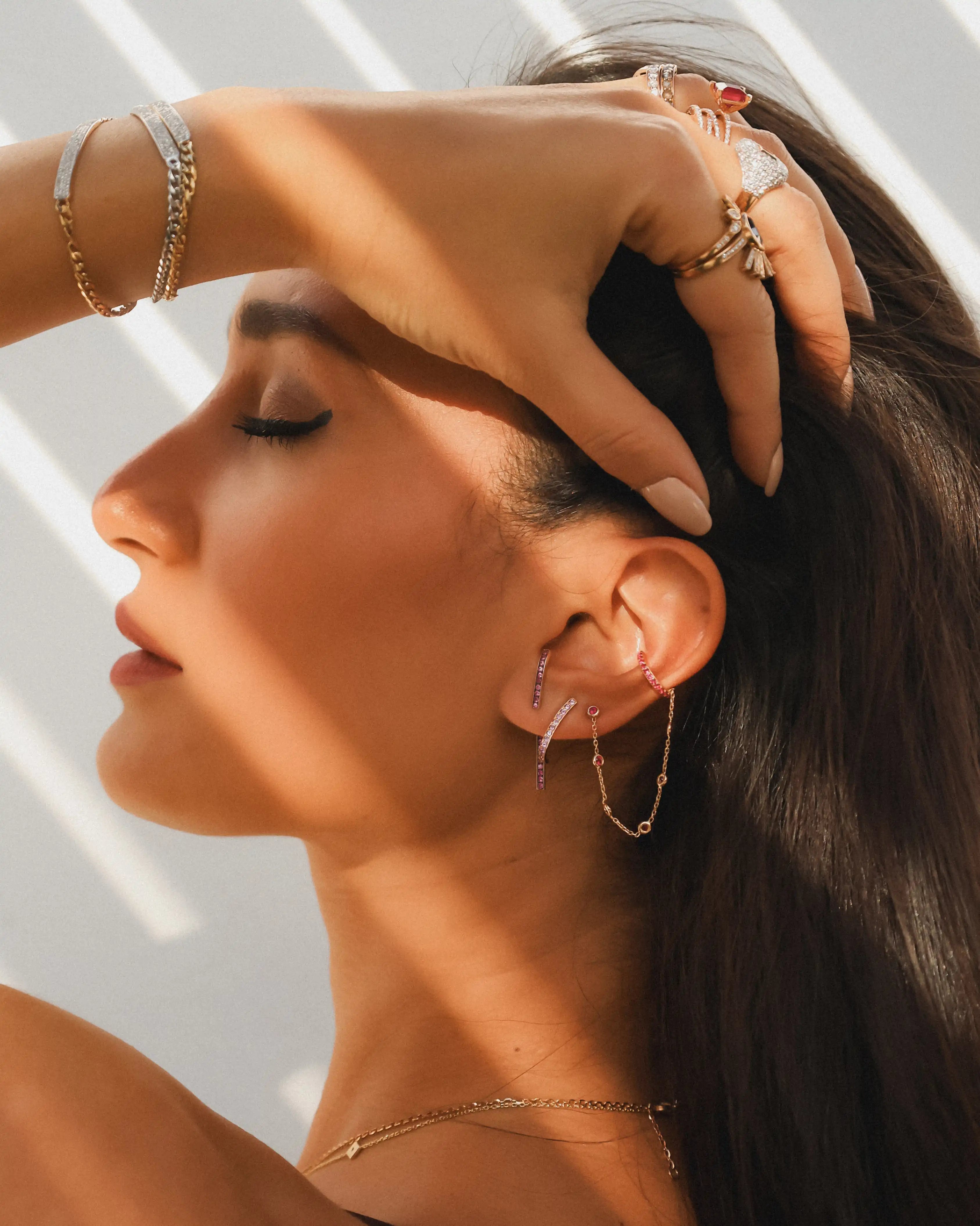 Amethyst Sword Hoops