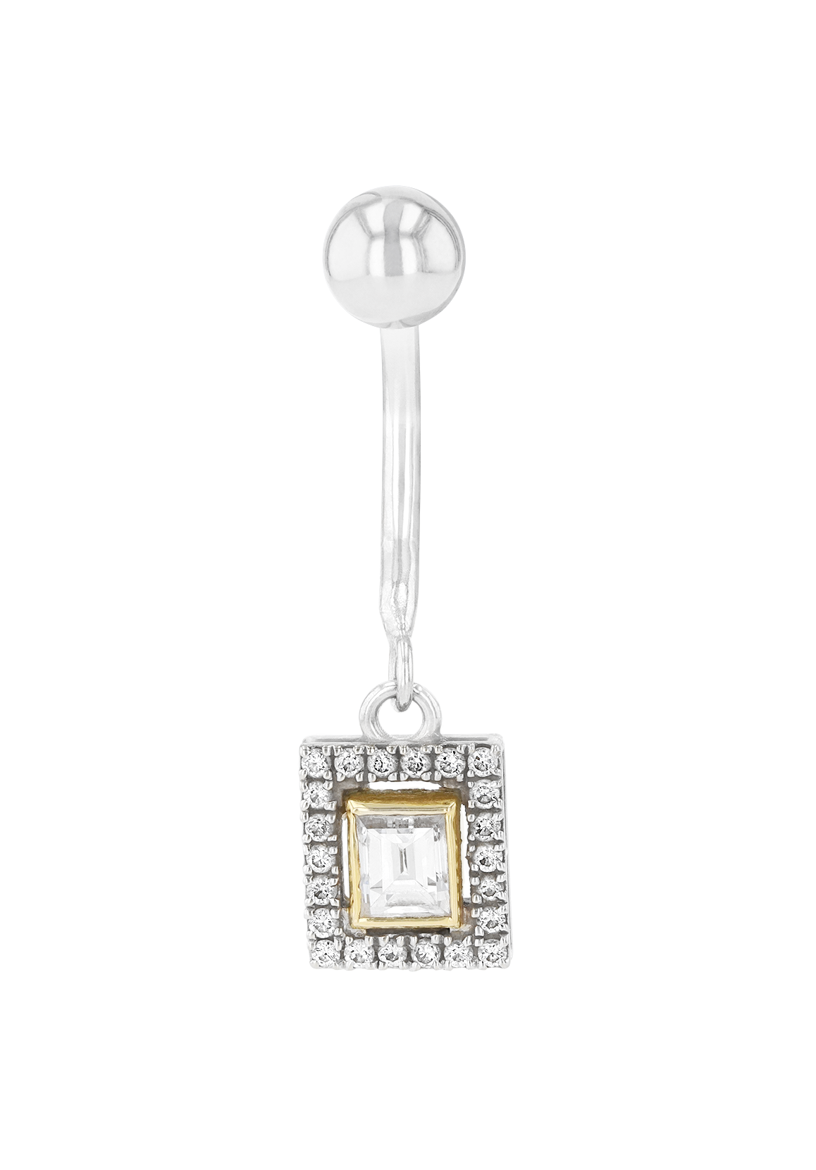 Emerald Diamond Belly Ring