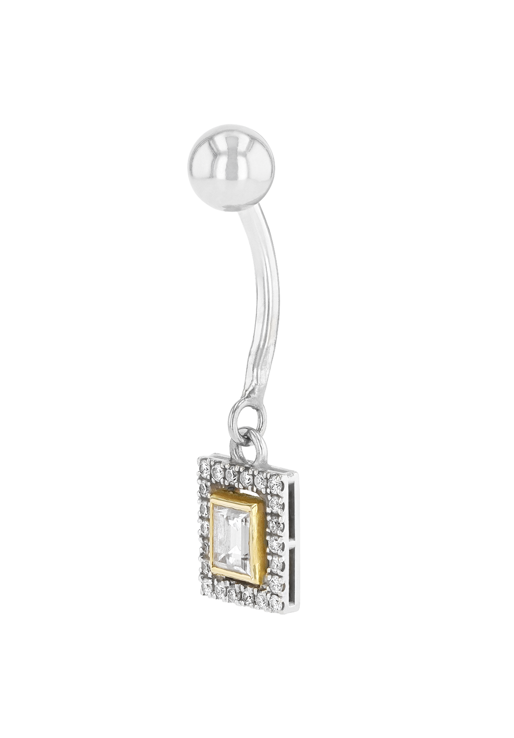 Emerald Diamond Belly Ring