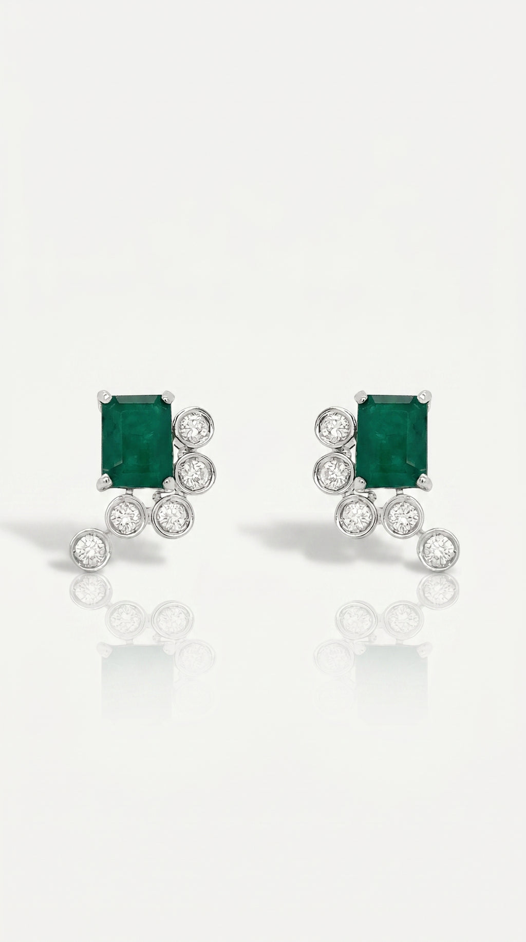Emerald Diamond Bezel Earrings
