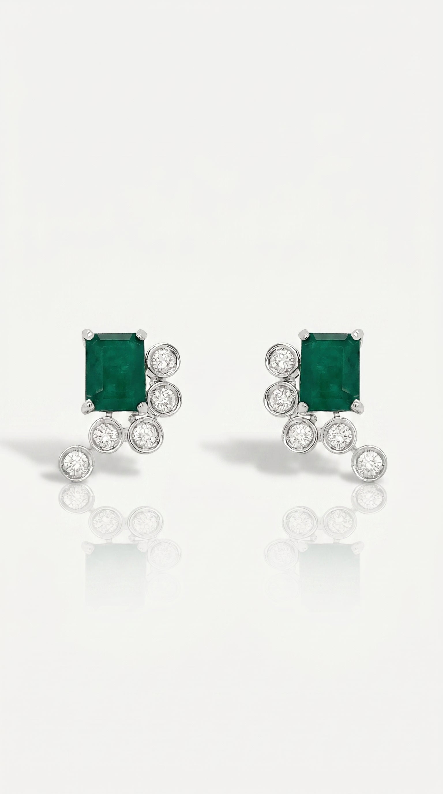 Emerald Diamond Bezel Earrings