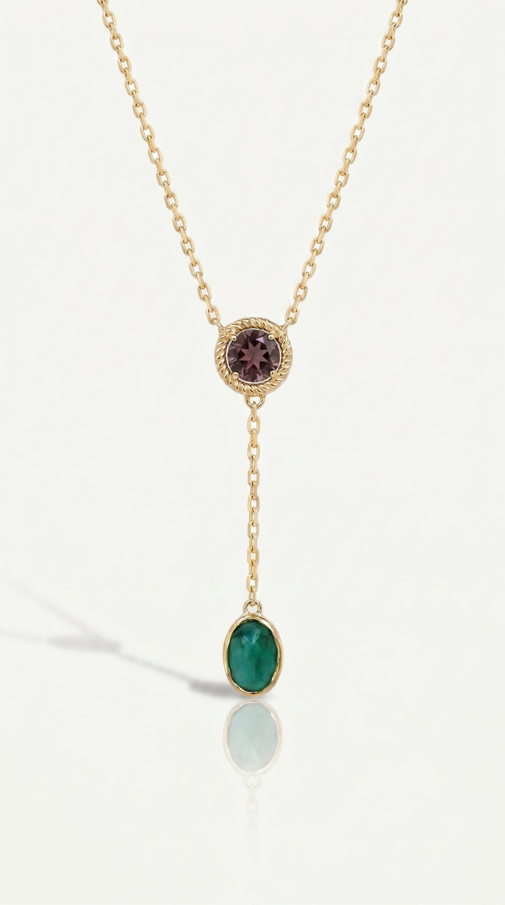 Garnet Emerald Drop Pendant