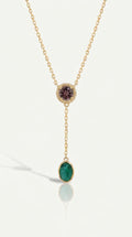 Garnet Emerald Drop Pendant