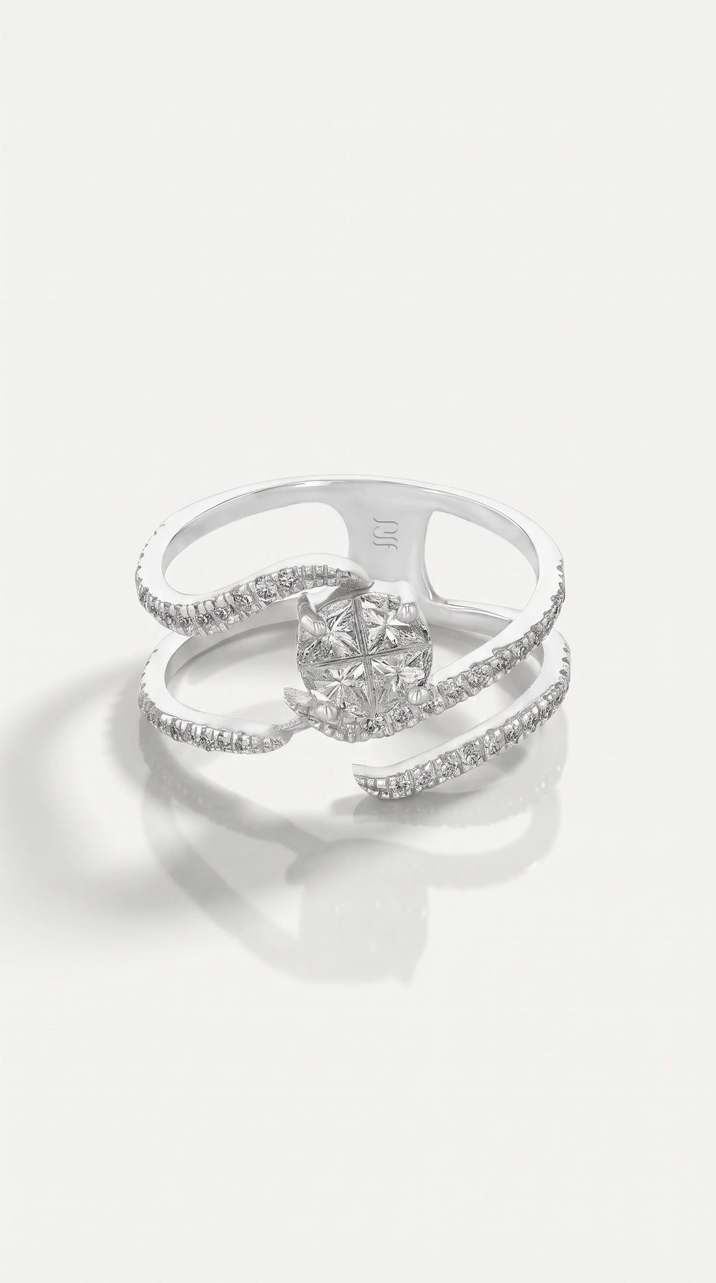 White Twist Illusion Ring