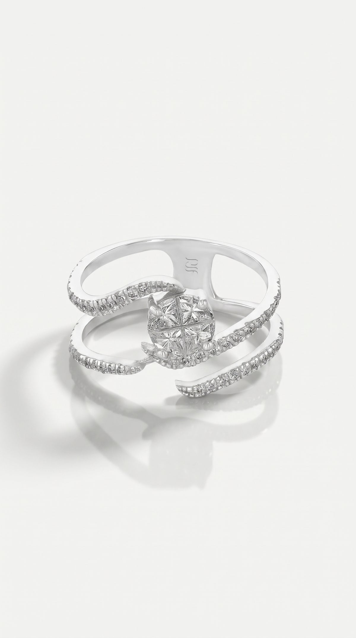 White Twist Illusion Ring