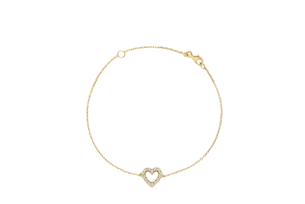 Diamond Heart Chain Bracelet