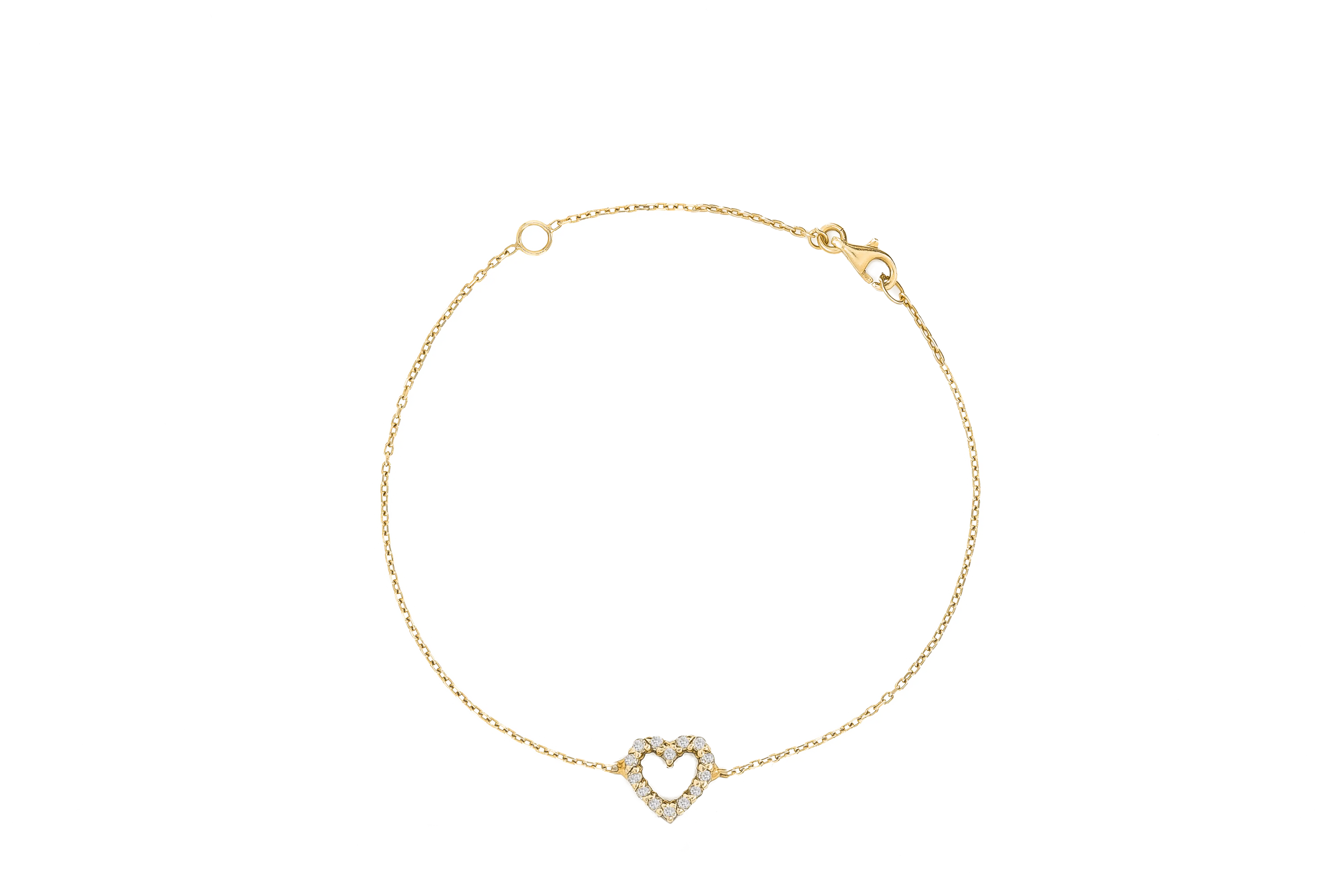 Diamond Heart Chain Bracelet