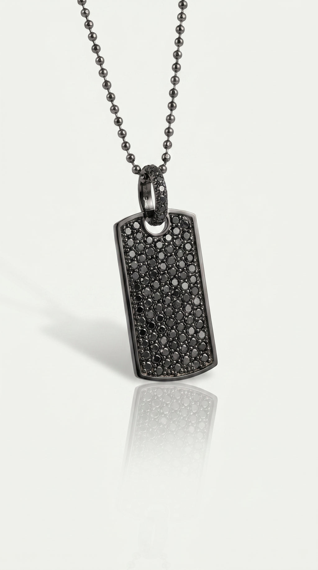 Black on Black Tag Necklace