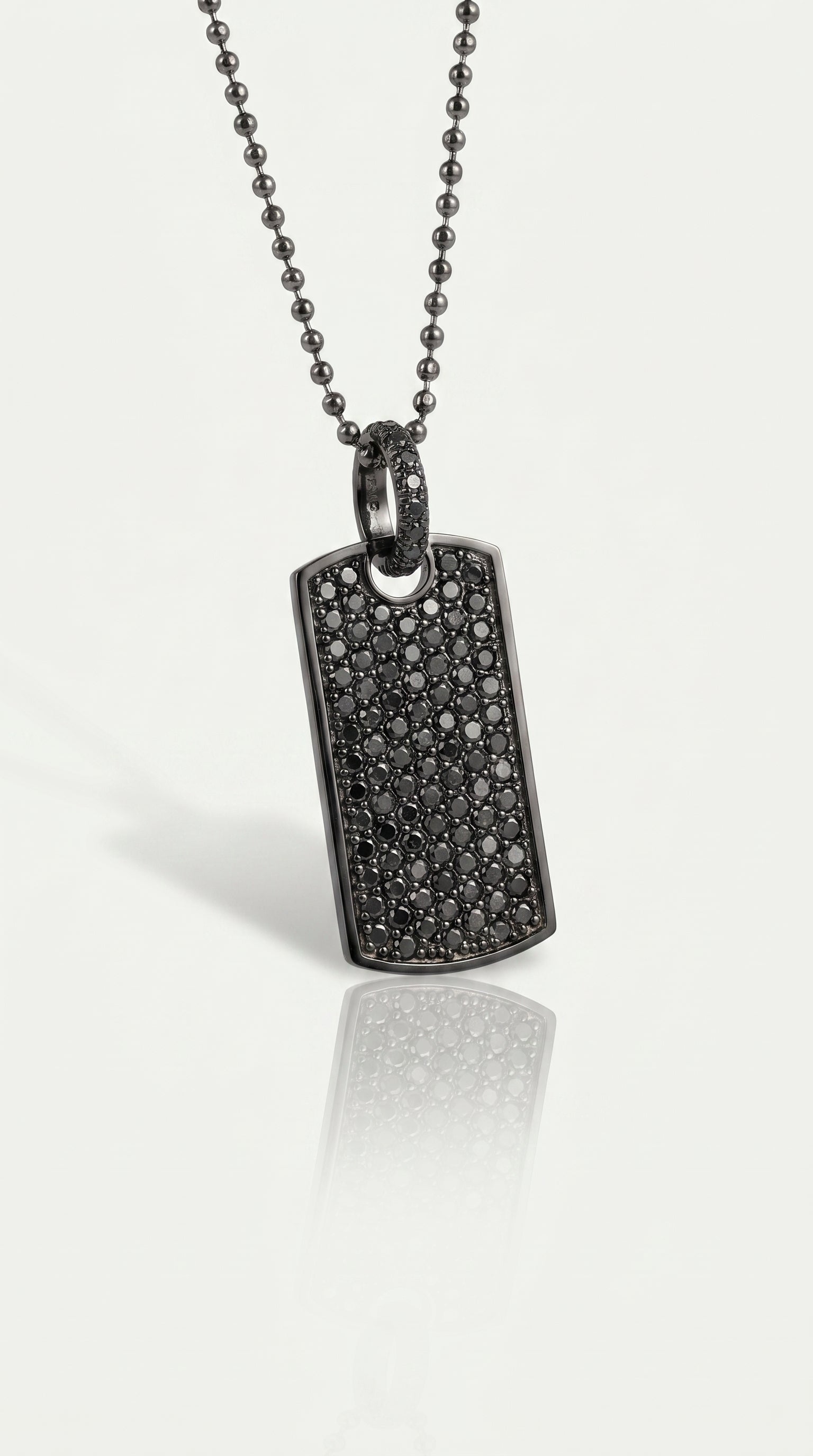 Black on Black Tag Necklace