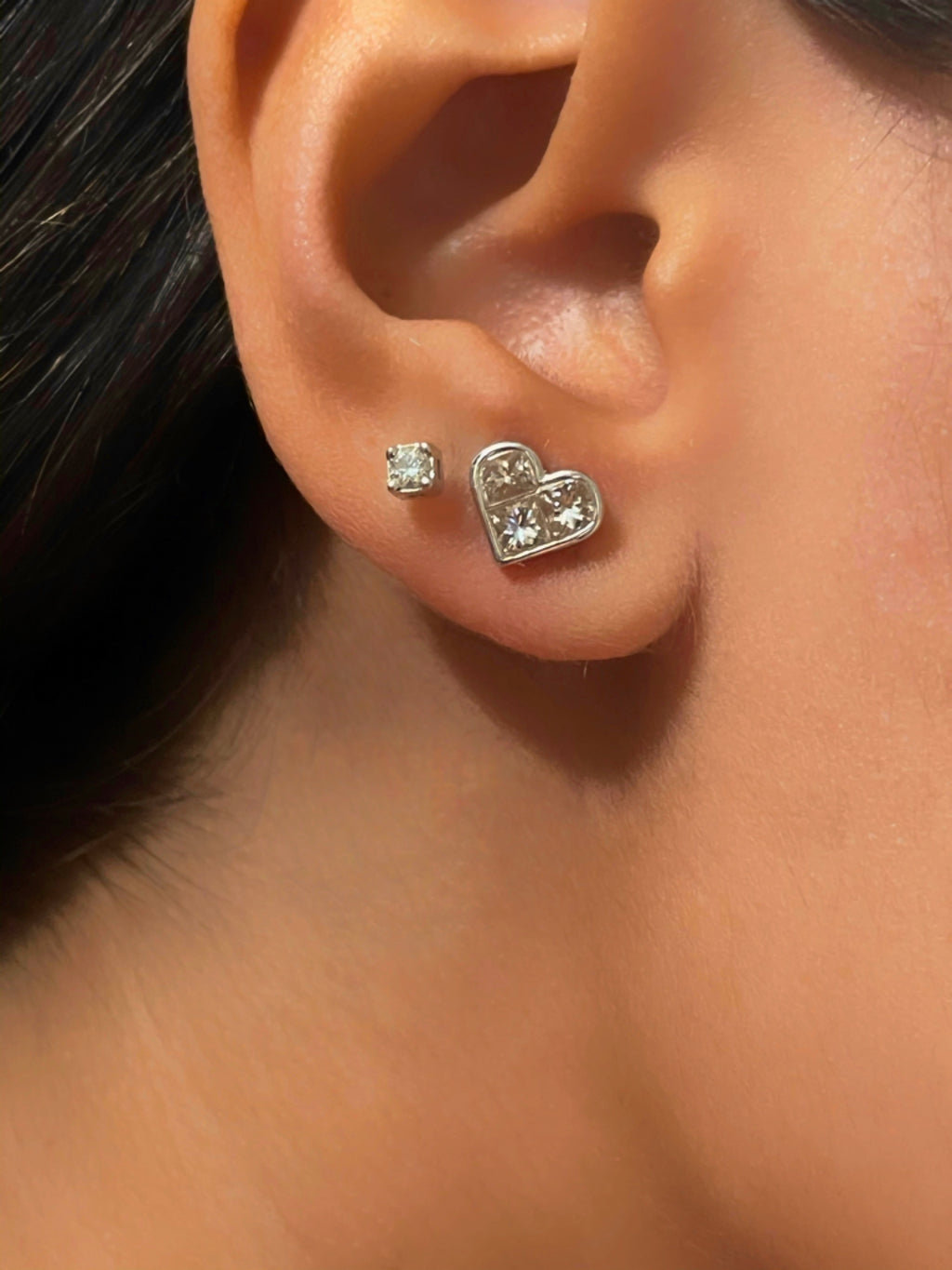 Princess Heart Illusion Studs