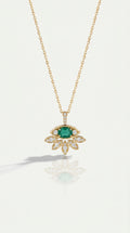 Emerald Diamond Eye Bloom Pendant