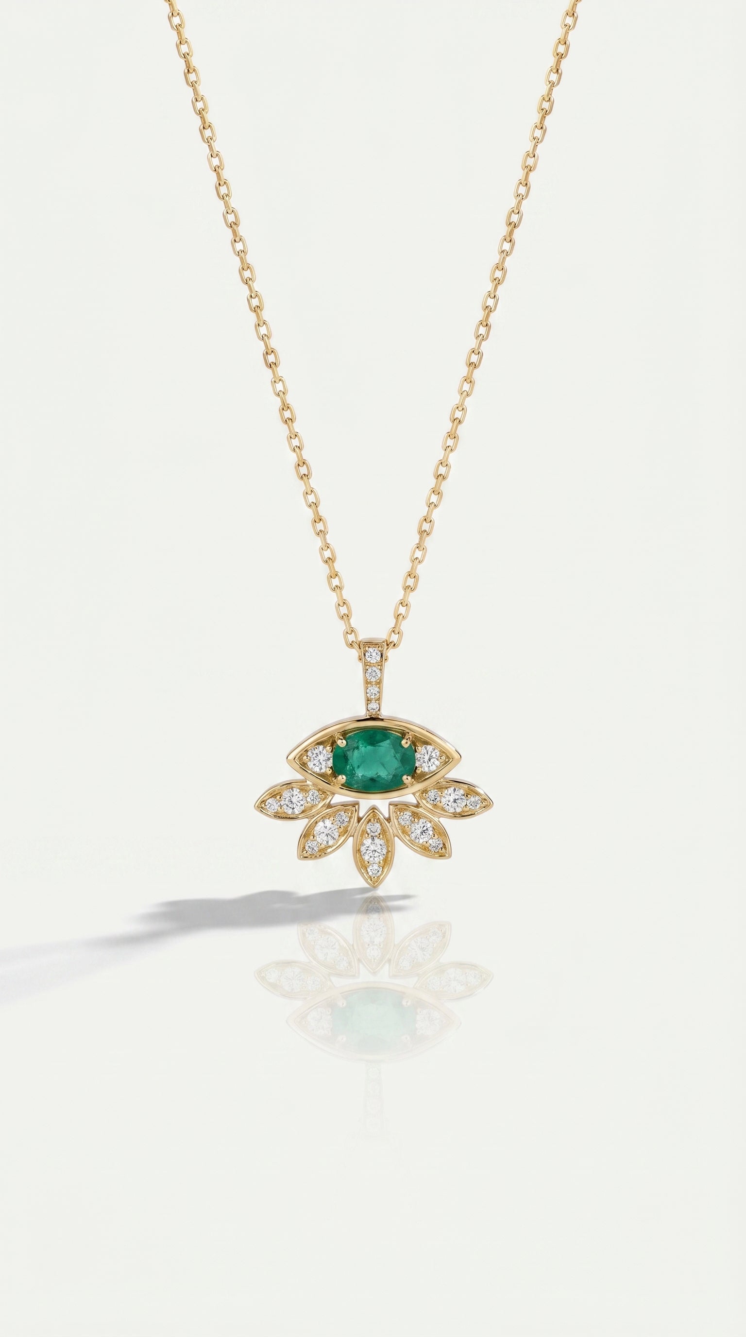 Emerald Diamond Eye Bloom Pendant