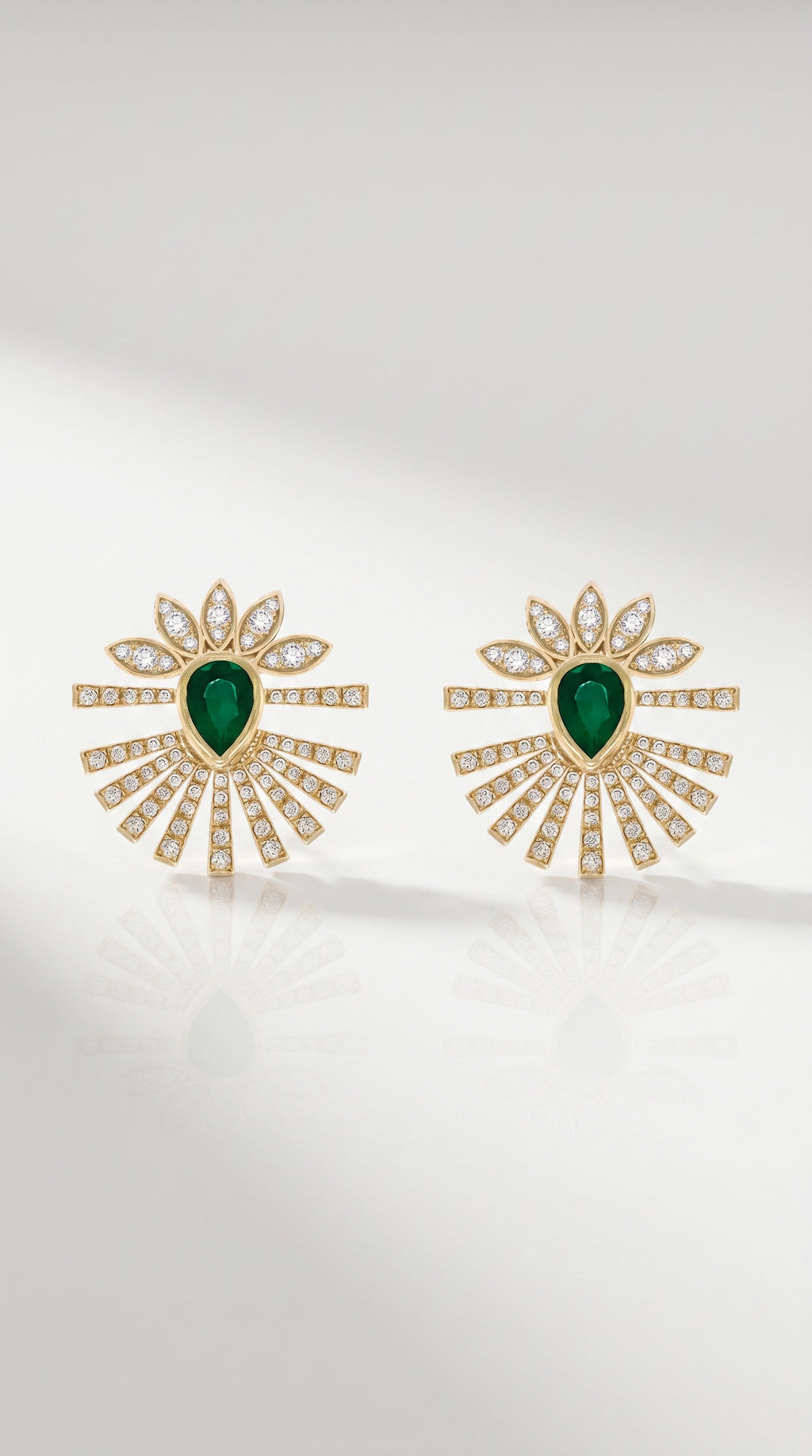 Emerald Diamond Bloom Earrings
