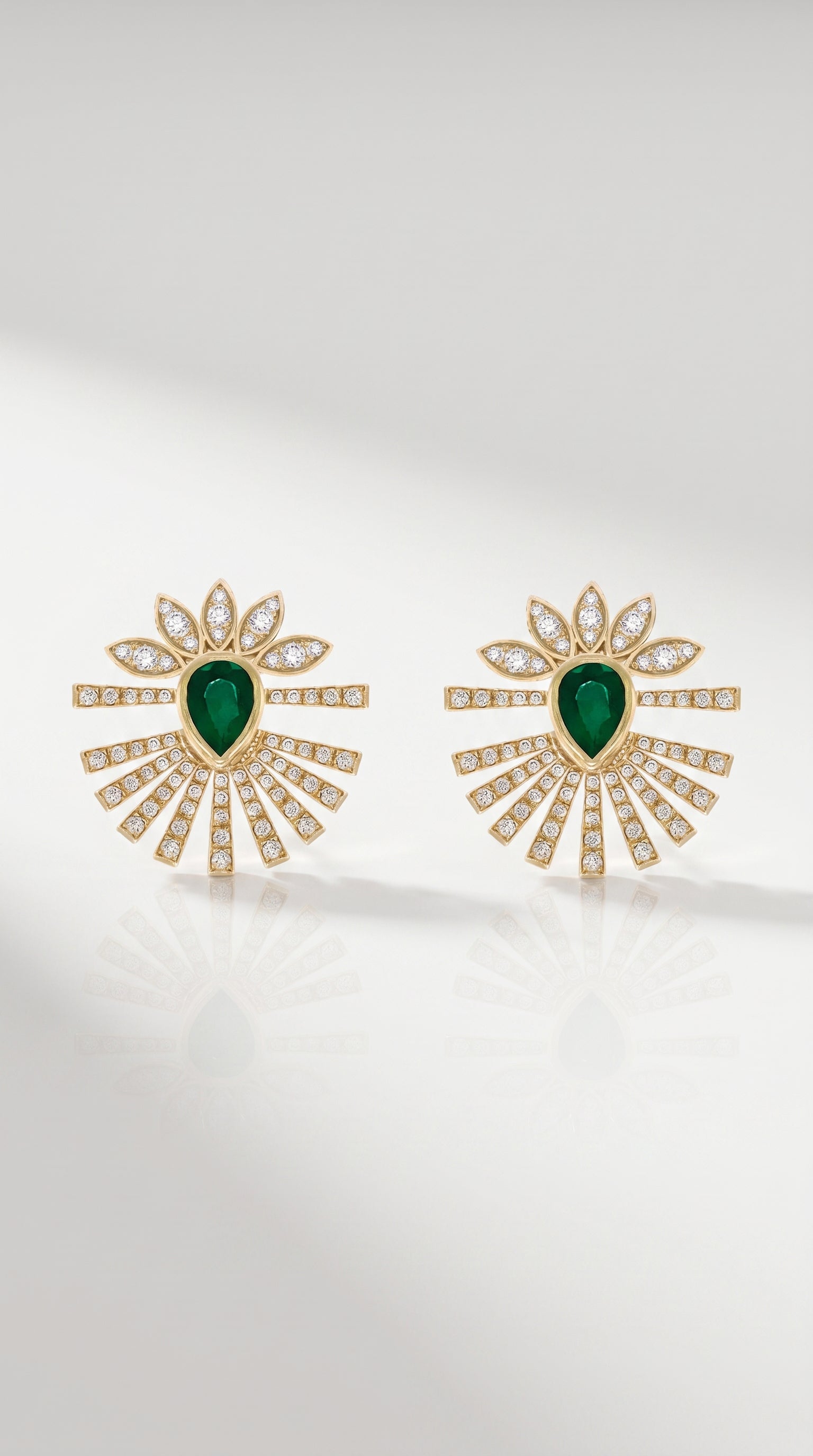 Emerald Diamond Bloom Earrings