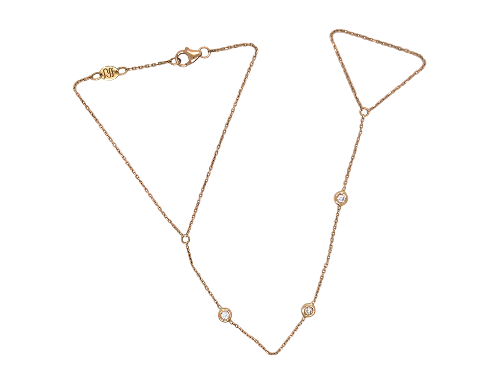 Three Diamond Finger Bracelet