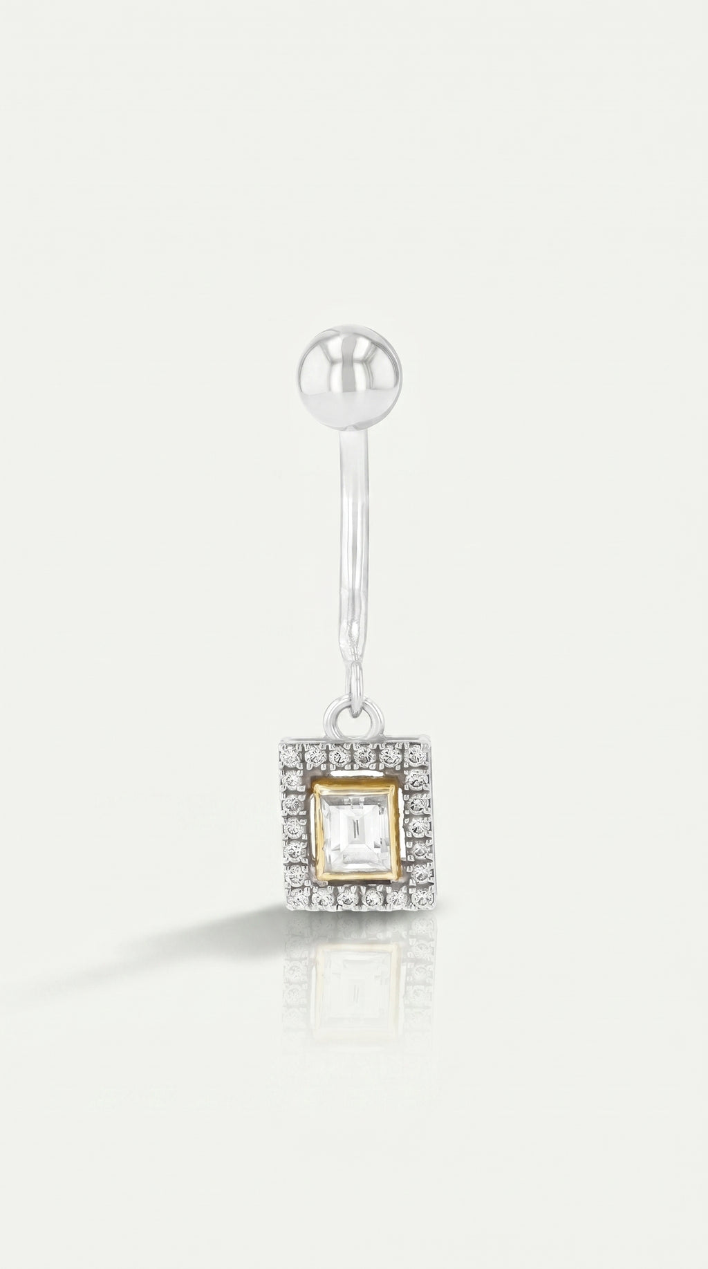 Emerald Diamond Belly Ring