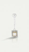 Emerald Diamond Belly Ring