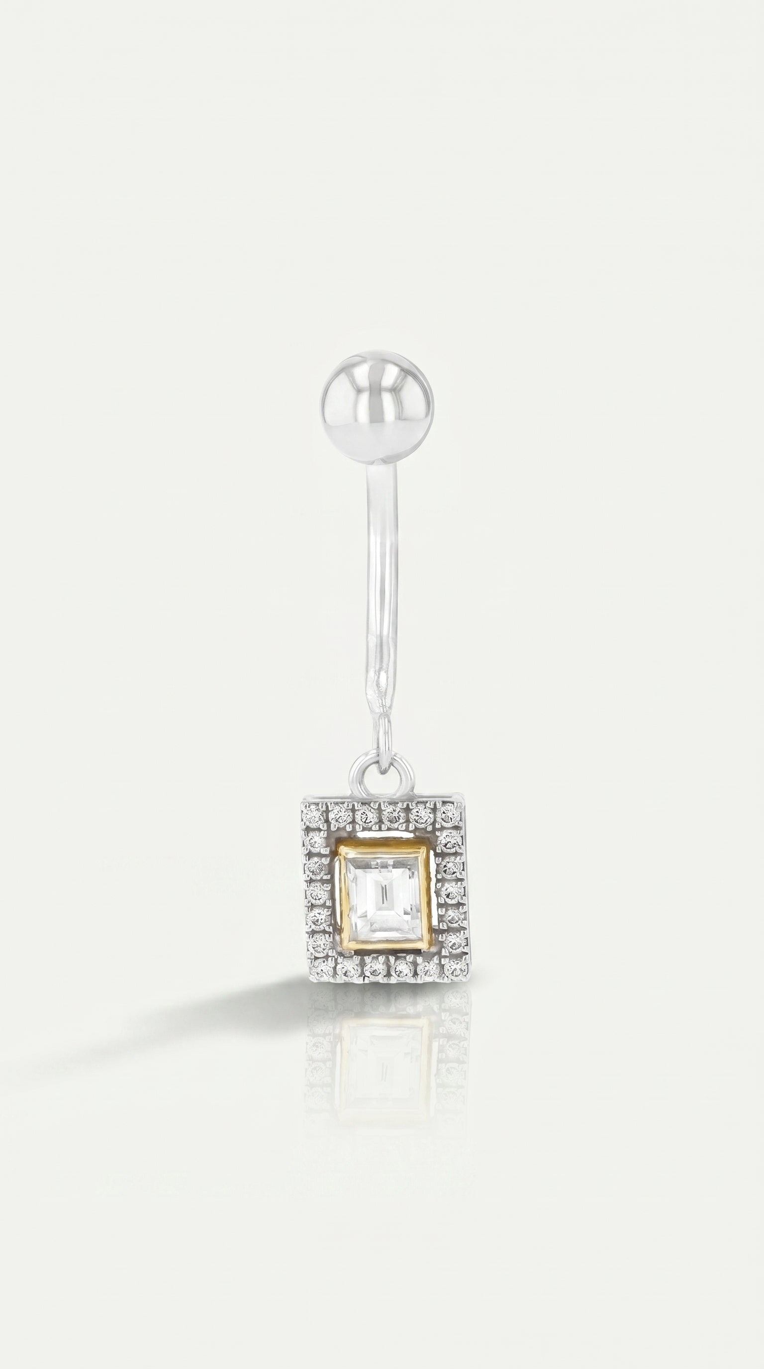 Emerald Diamond Belly Ring