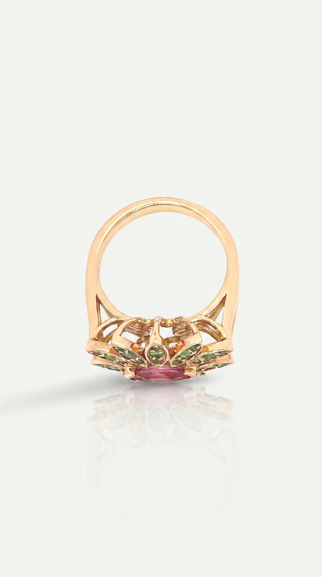 Tsavorite Tourmaline Sunbloom Ring