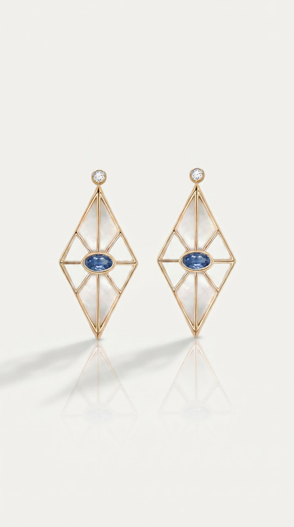 Sapphire Mother of Pearl Earrings
