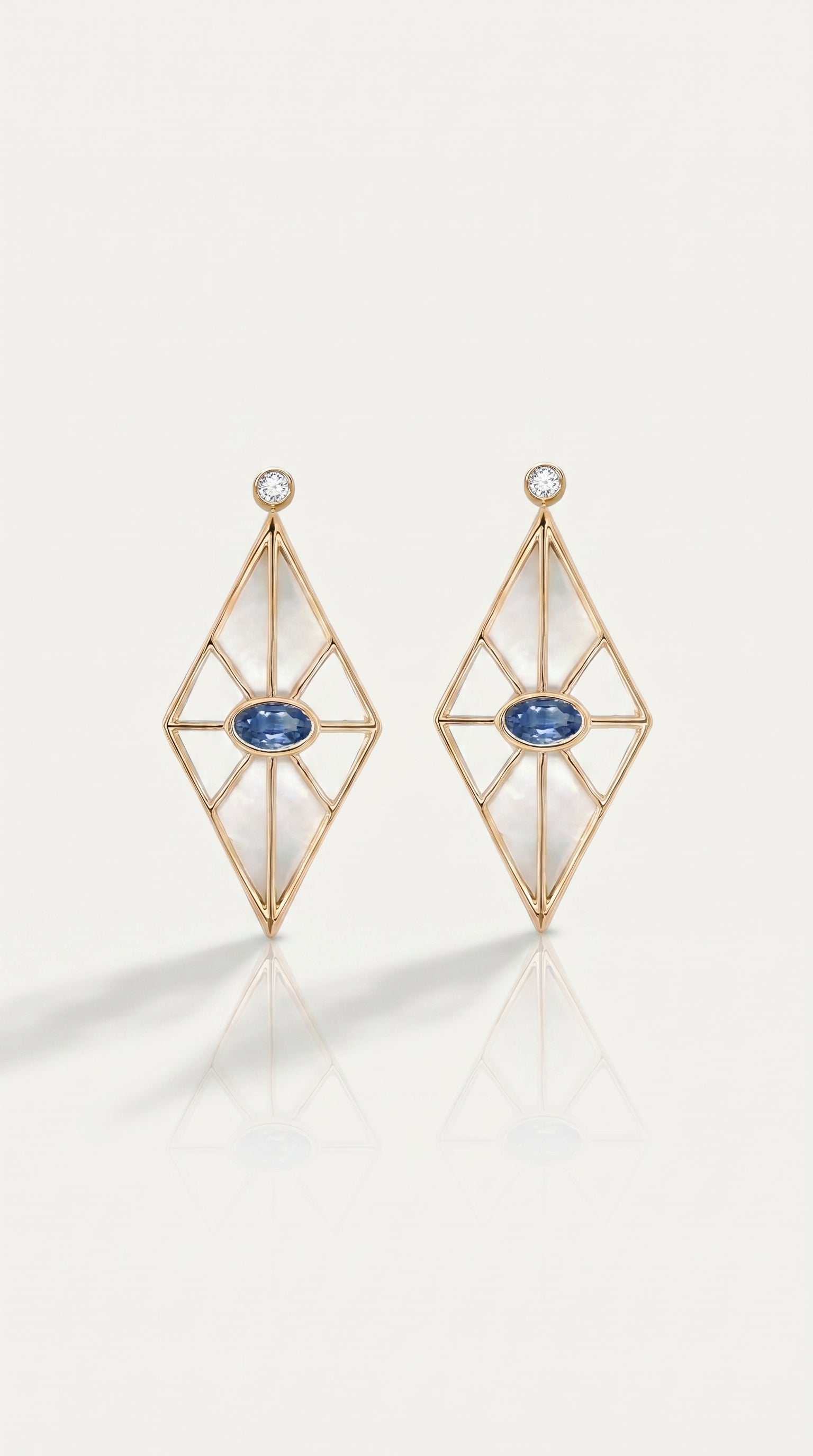 Sapphire Mother of Pearl Earrings