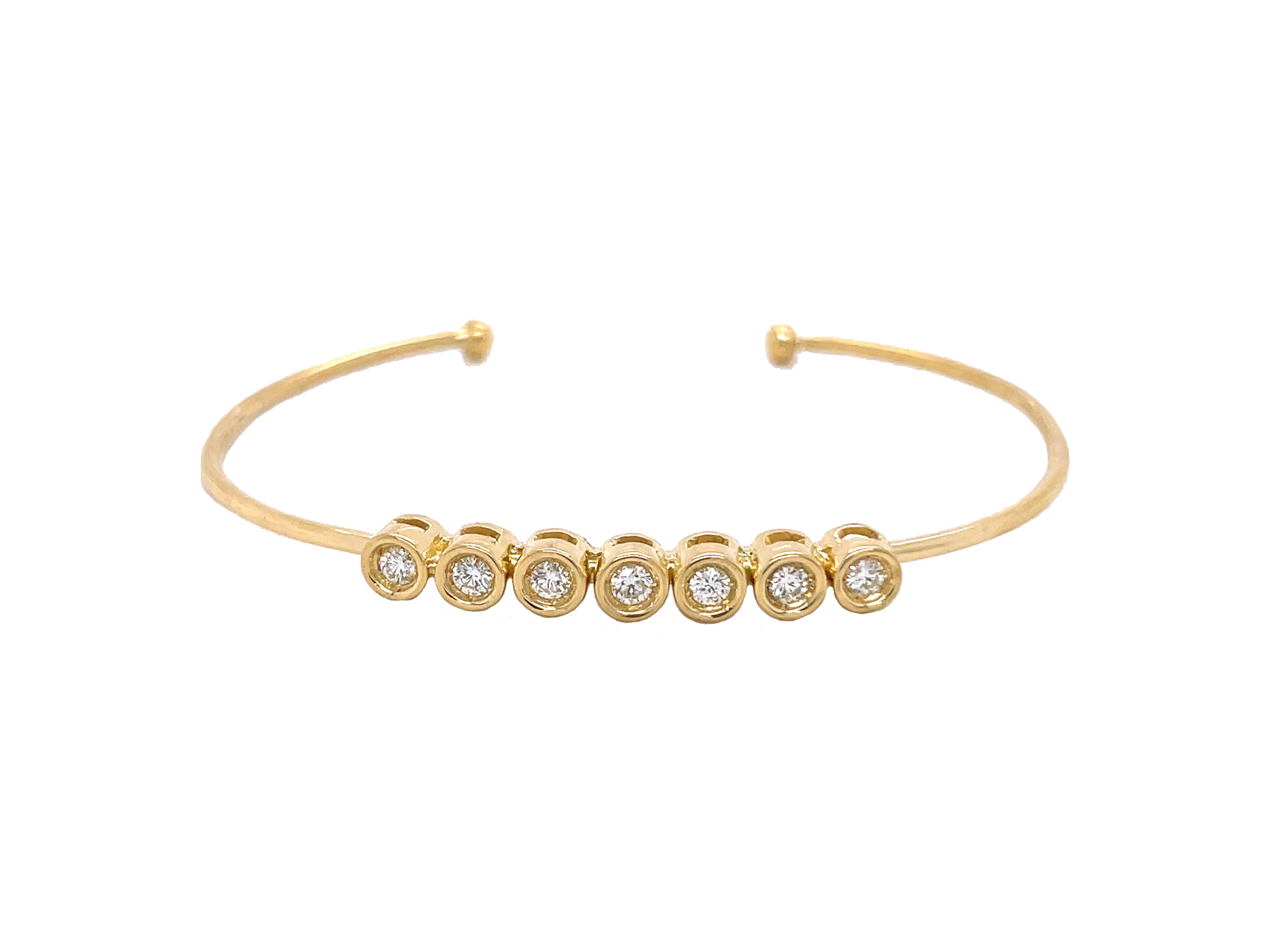 Seven Diamond Bezel Bangle