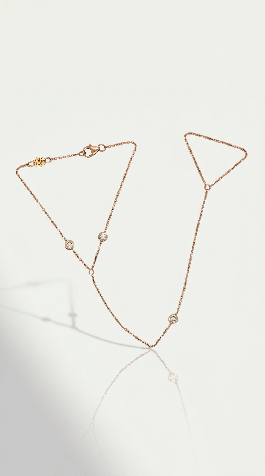 Tri Diamond Finger Bracelet