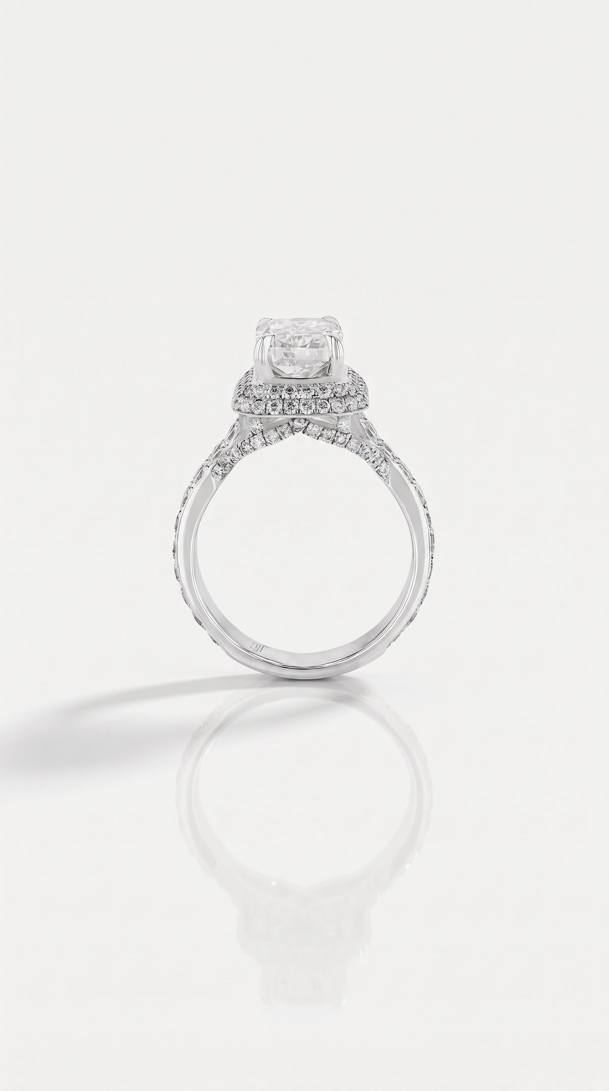 Nadali Double Pave Cushion Solitaire