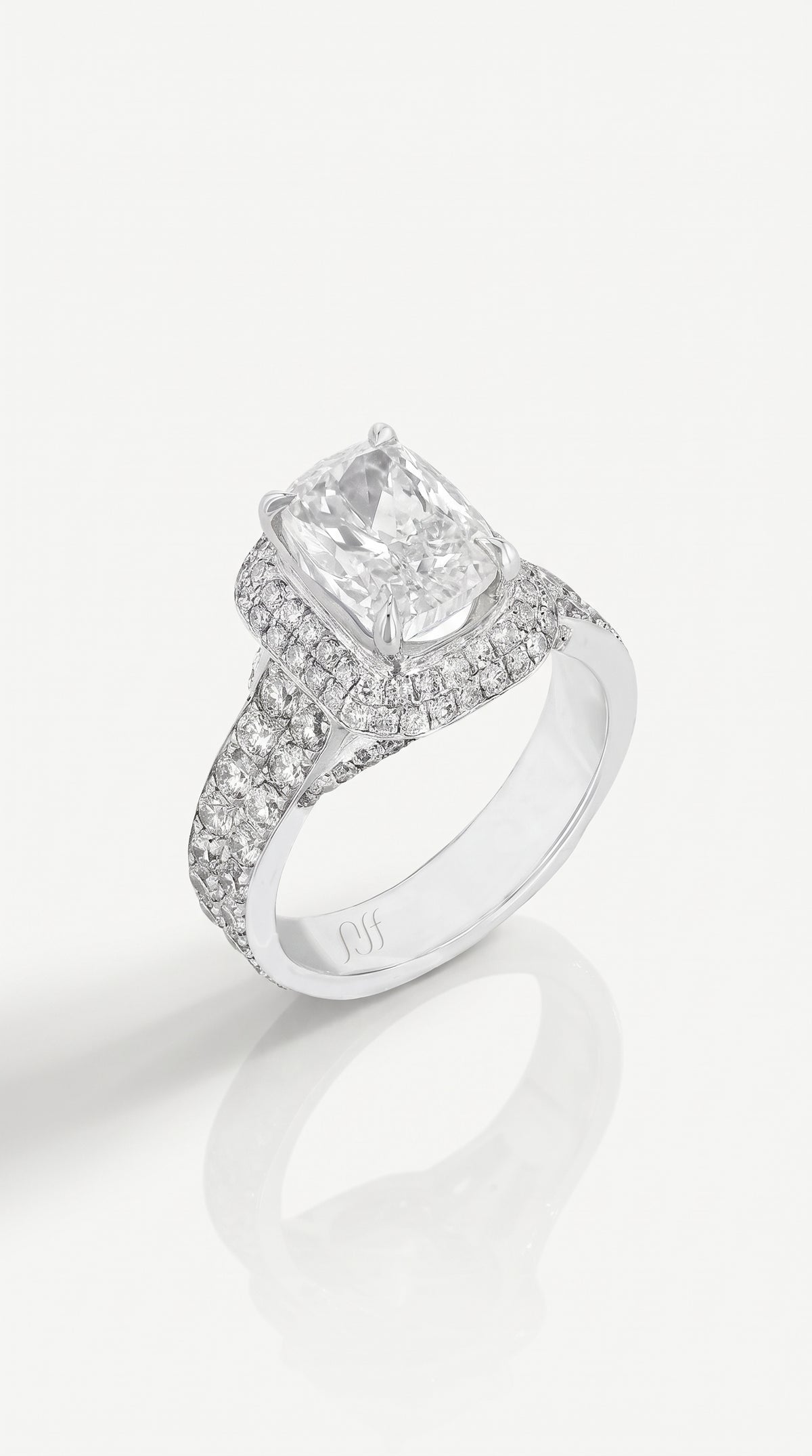Nadali Double Pave Cushion Solitaire