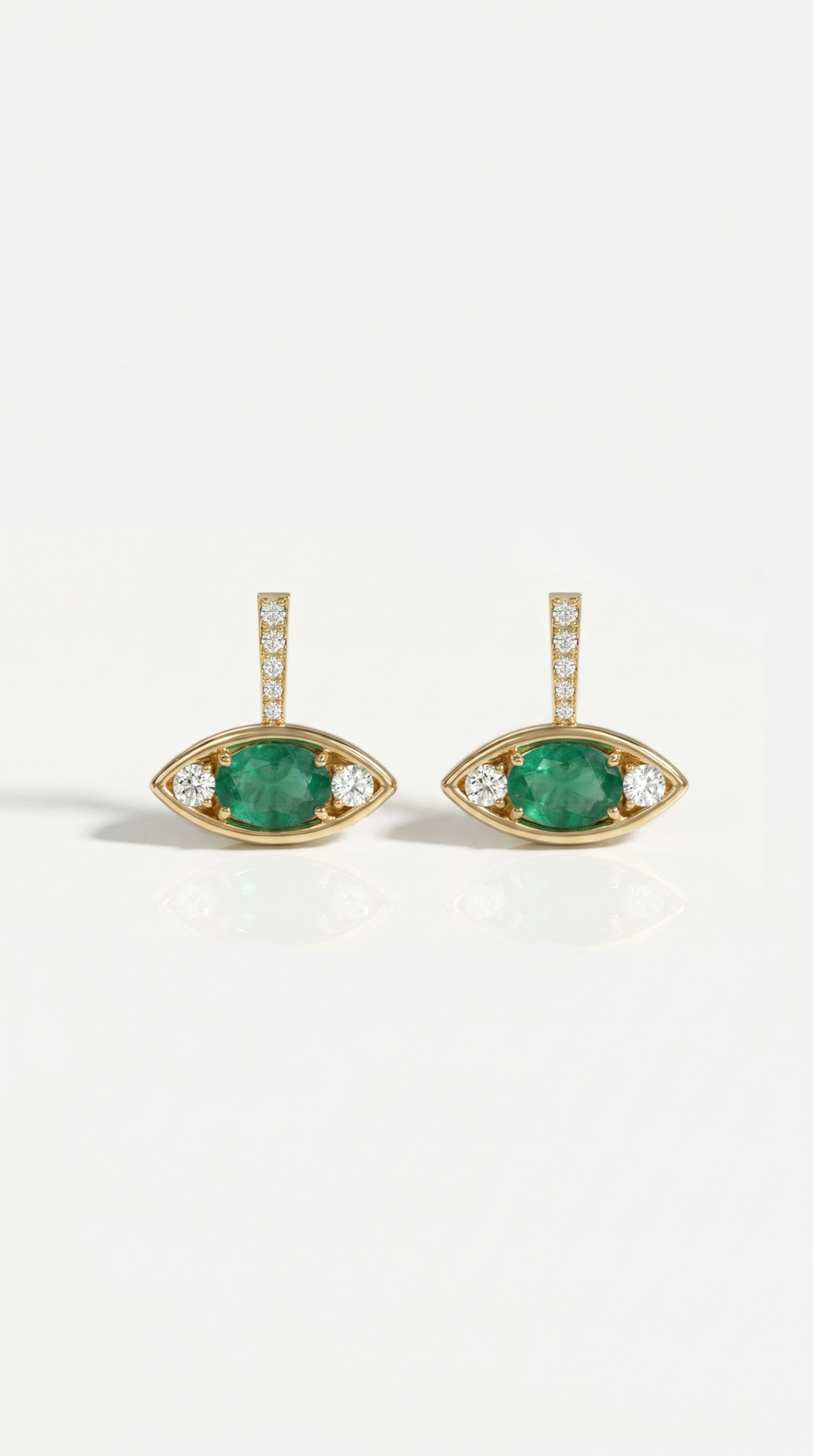 Emerald Diamond Eye Earrings