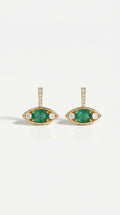 Emerald Diamond Eye Earrings