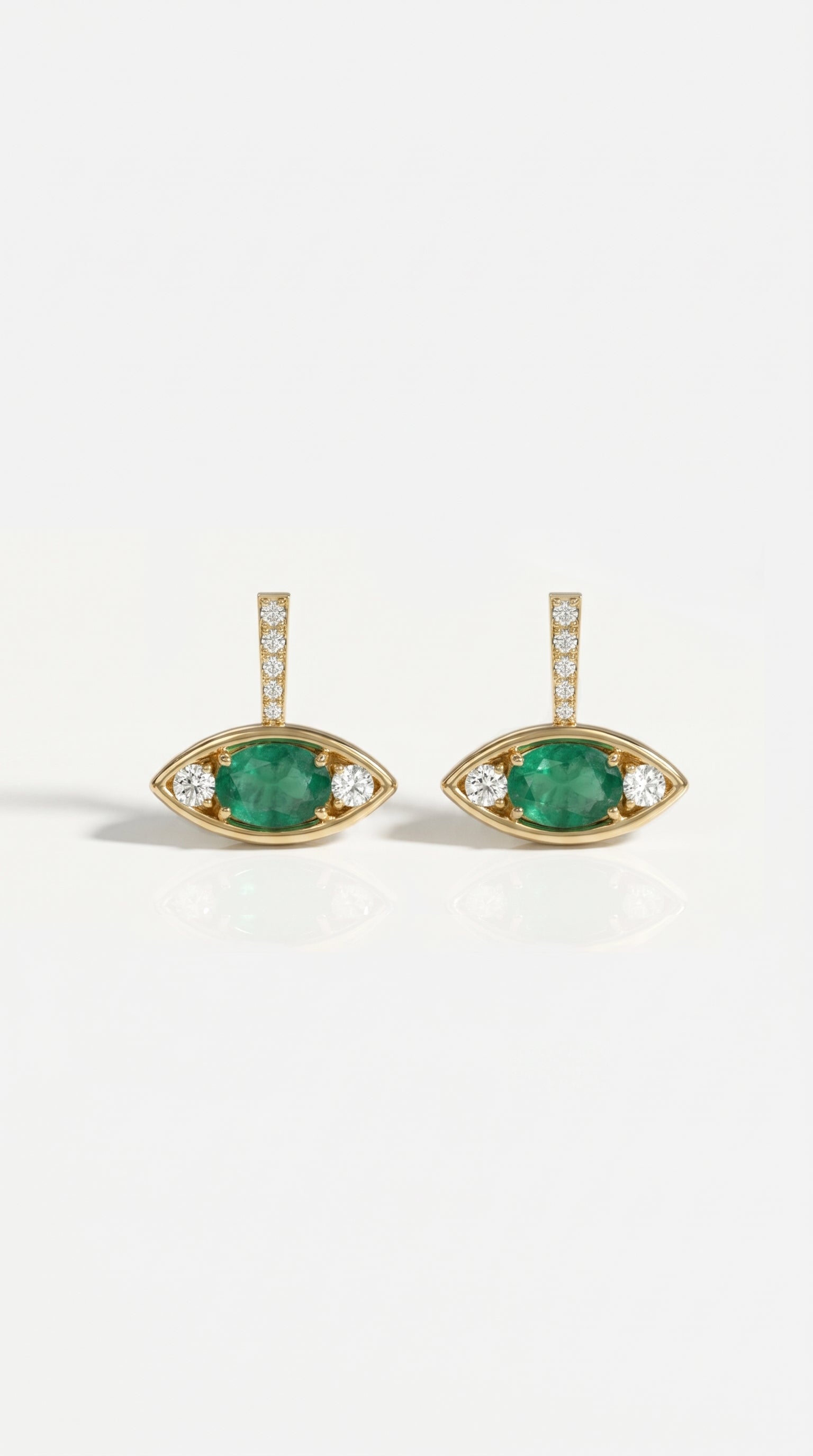 Emerald Diamond Eye Earrings