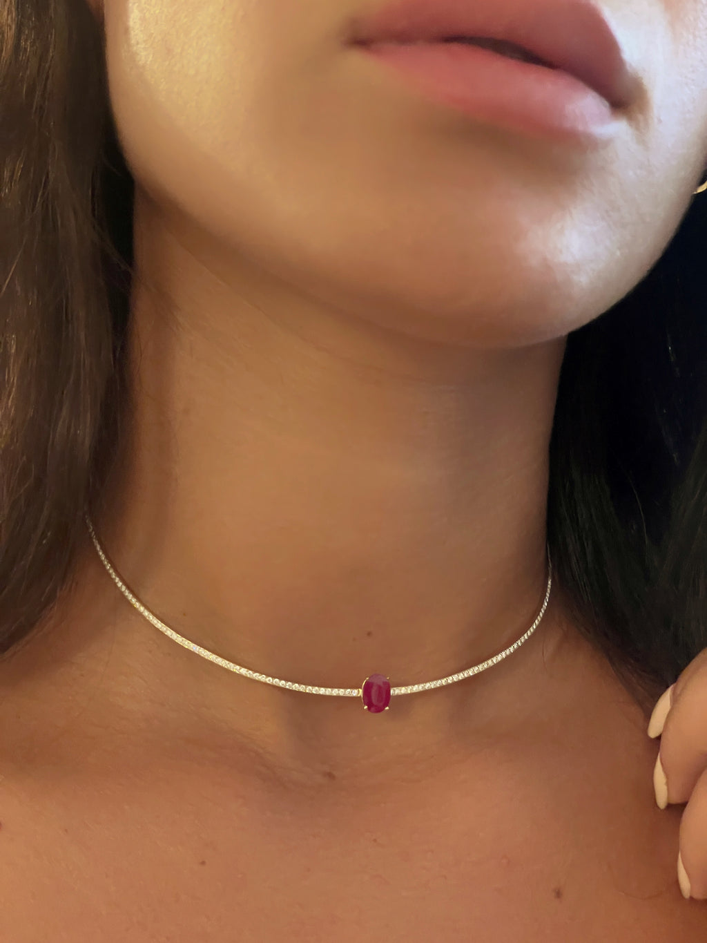 Ruby Diamond Pave Choker