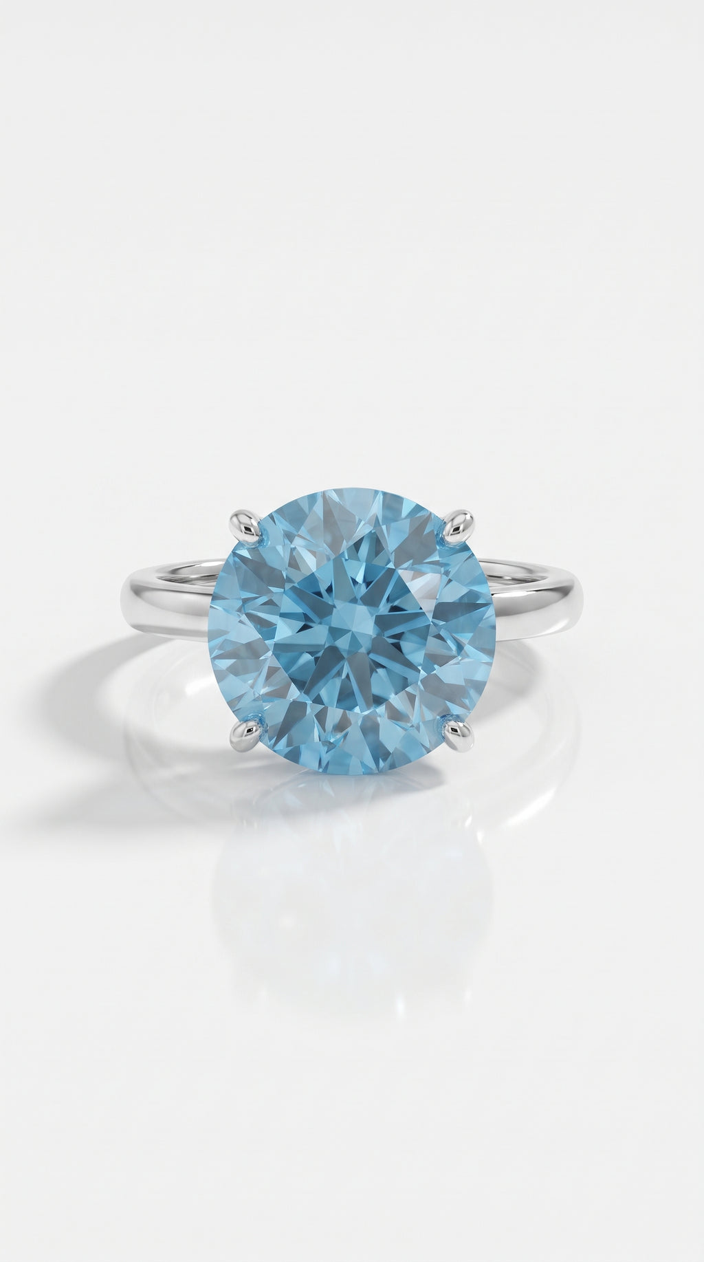 5 CT Blue Round Lab Solitaire