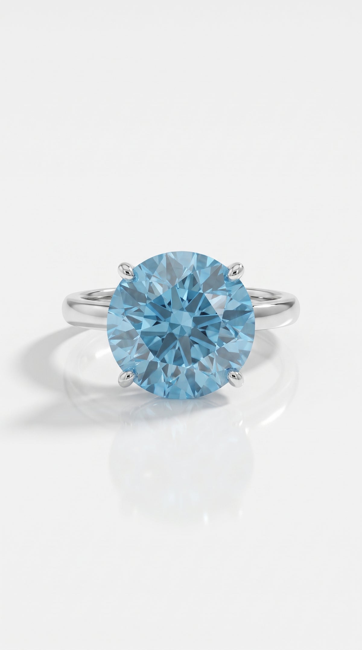 5 CT Blue Round Lab Solitaire