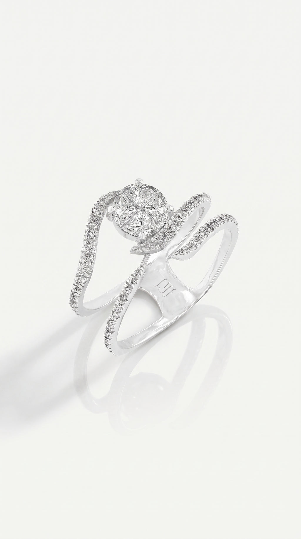 White Twist Illusion Ring