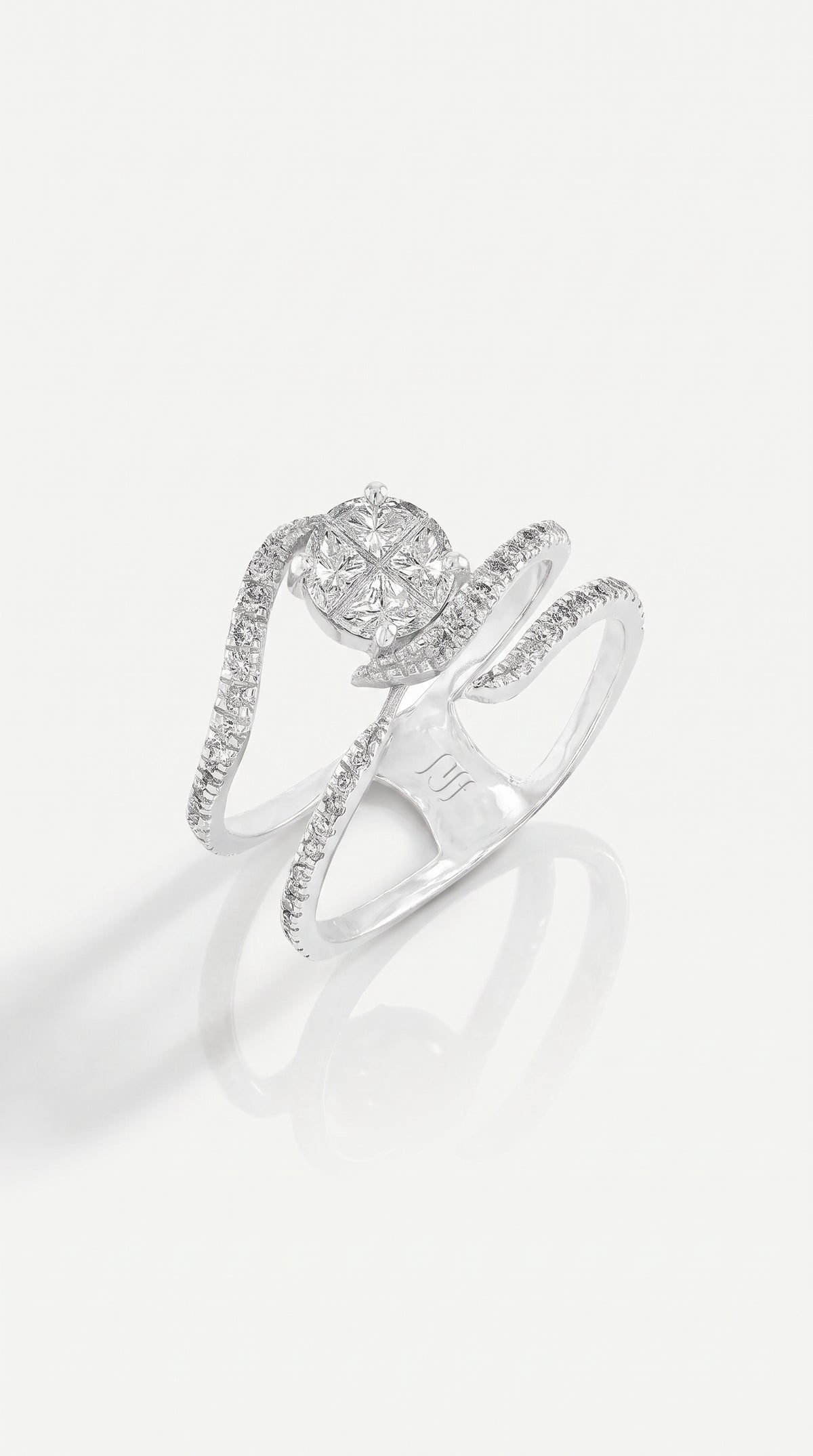 White Twist Illusion Ring