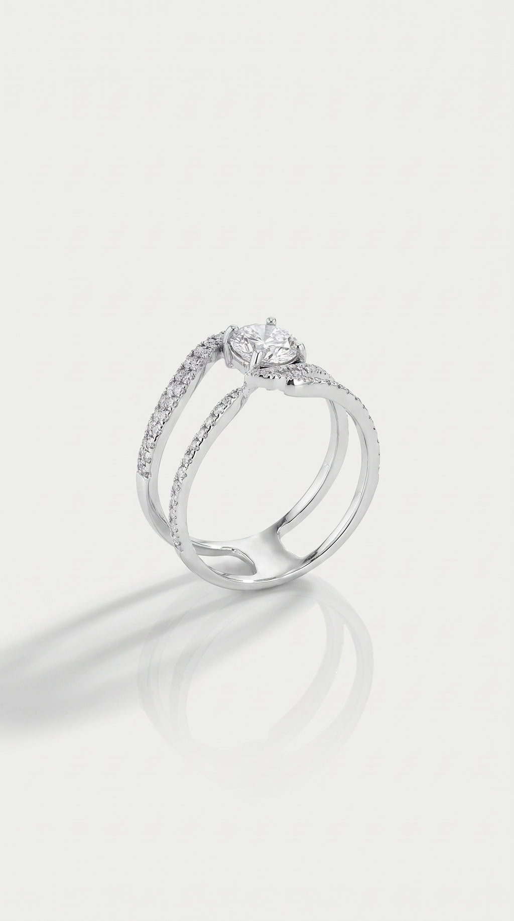 White Twist Illusion Ring