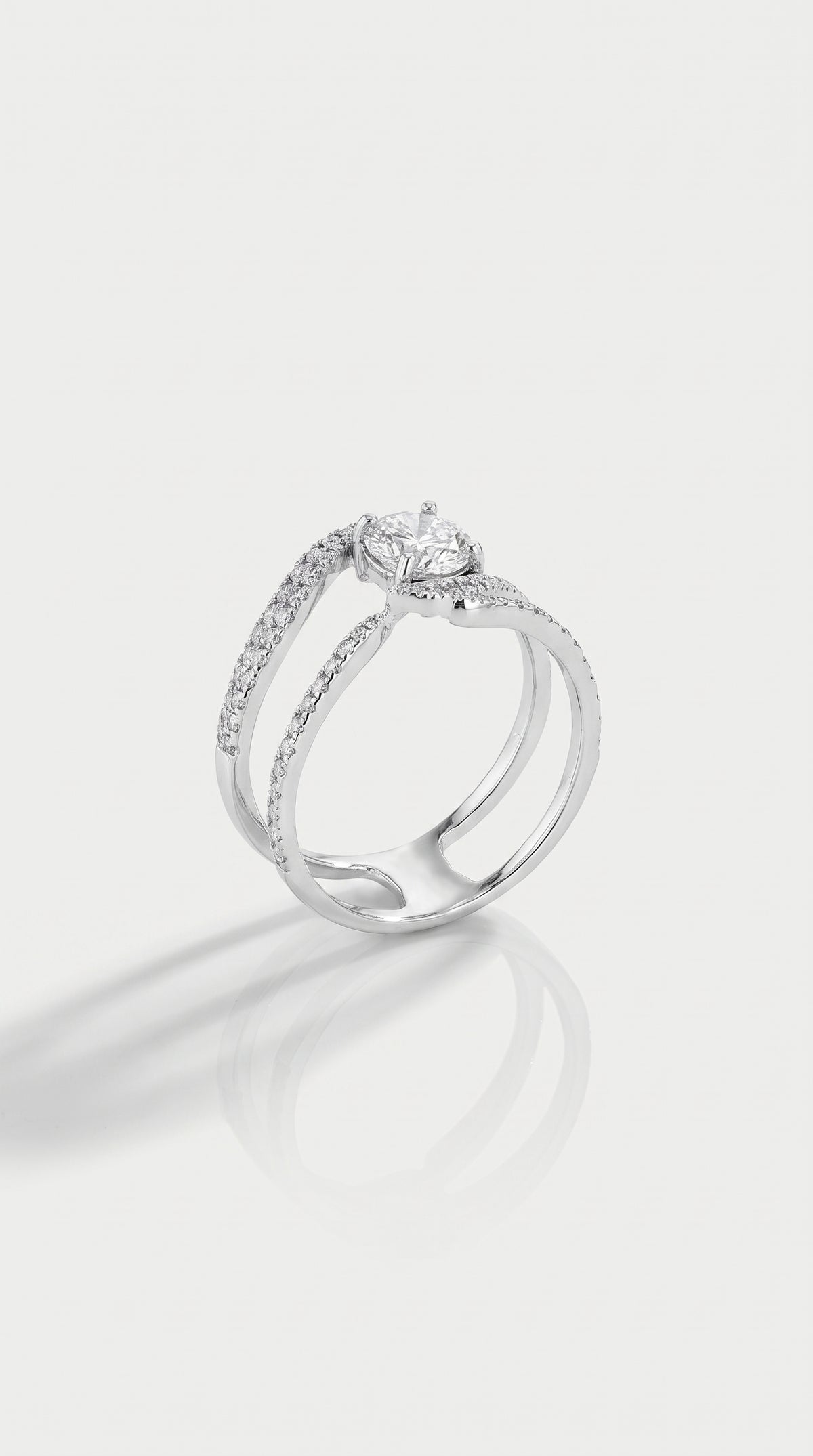White Twist Illusion Ring