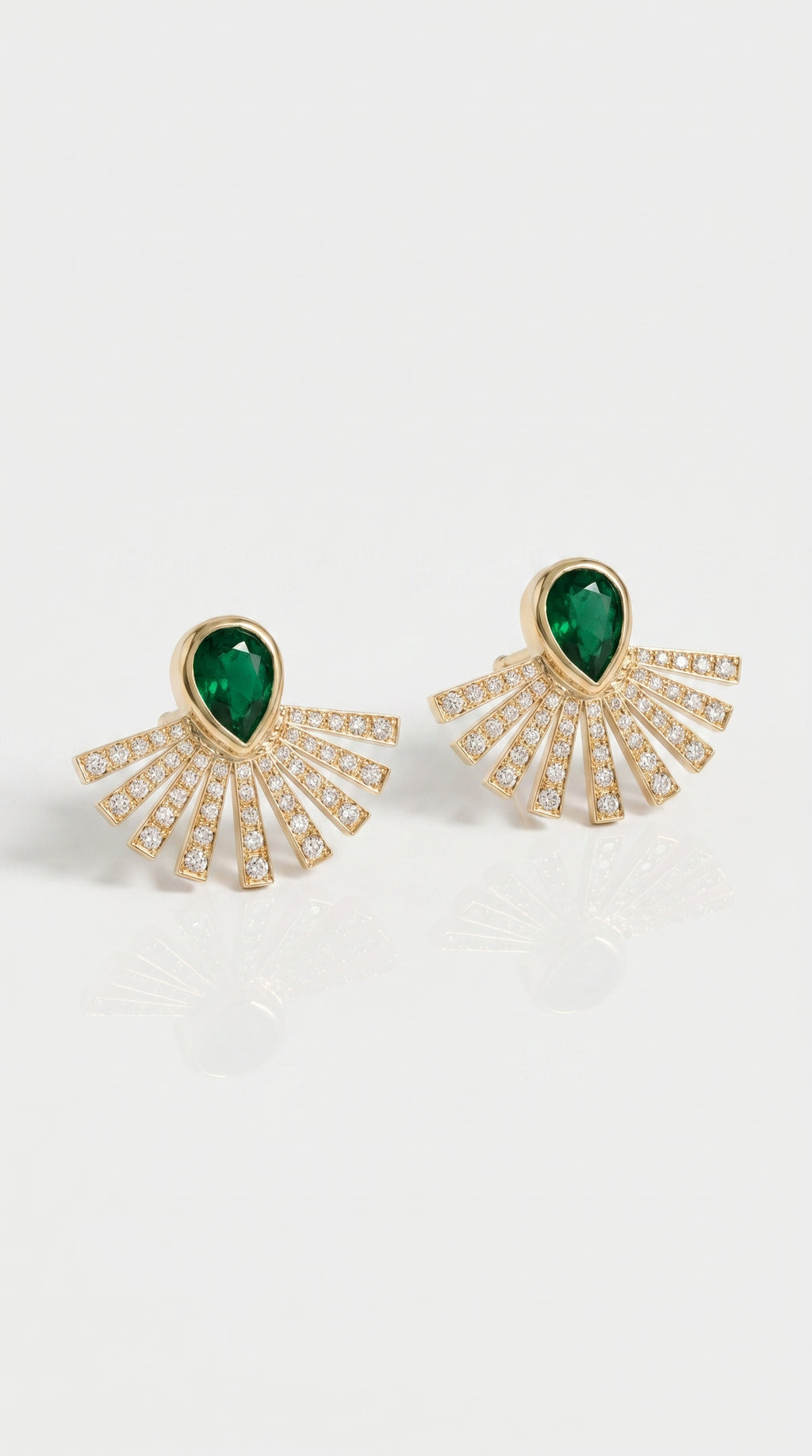 Emerald Diamond Bloom Earrings
