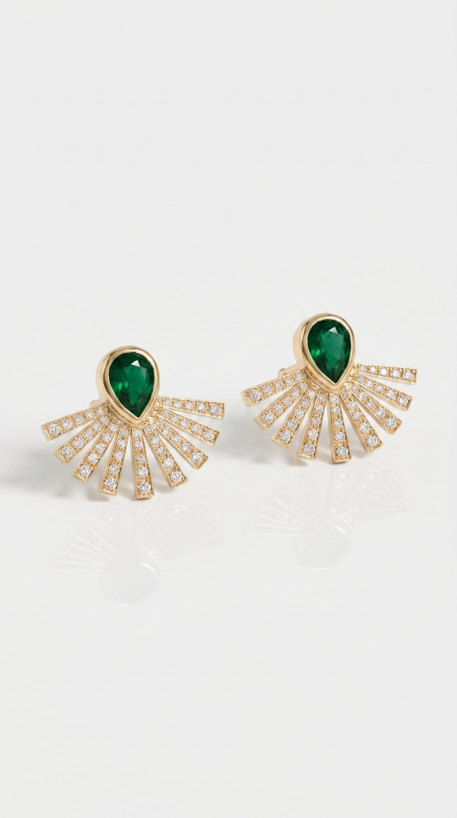 Emerald Diamond Bloom Earrings