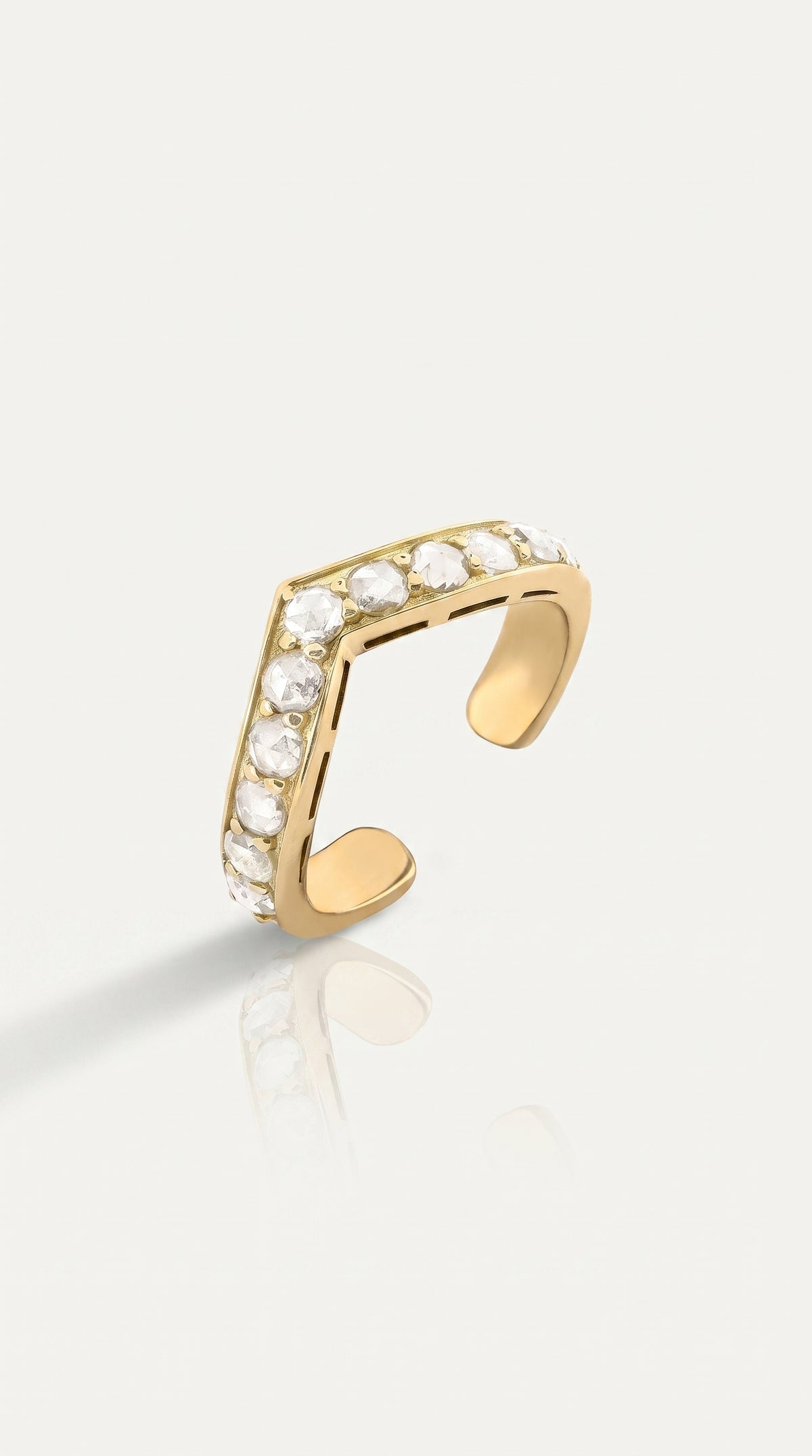 White Diamond Ring Cuff