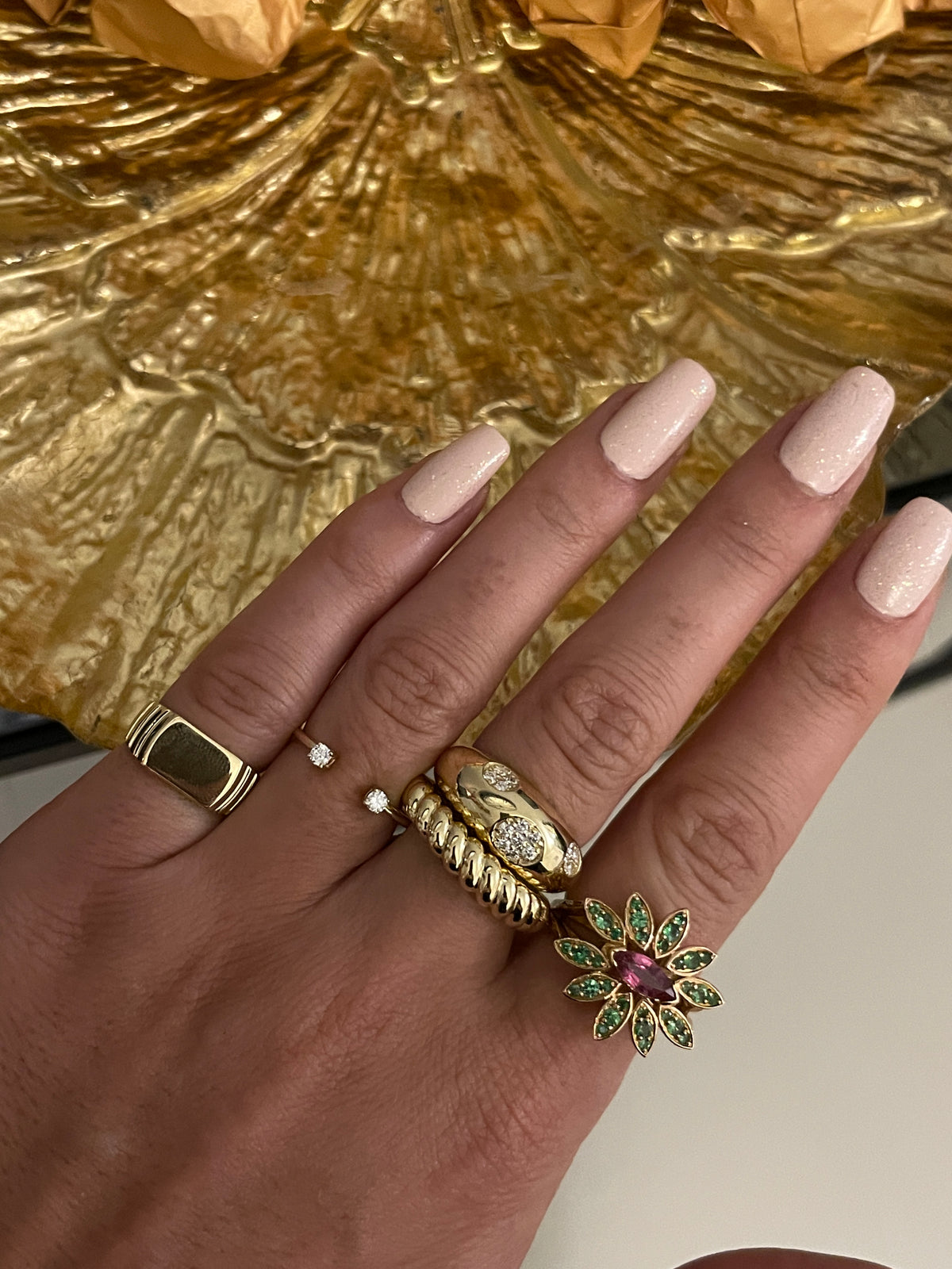 Double Diamond Ring Cuff