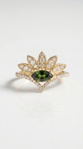 Tourmaline Diamond Bloom Ring