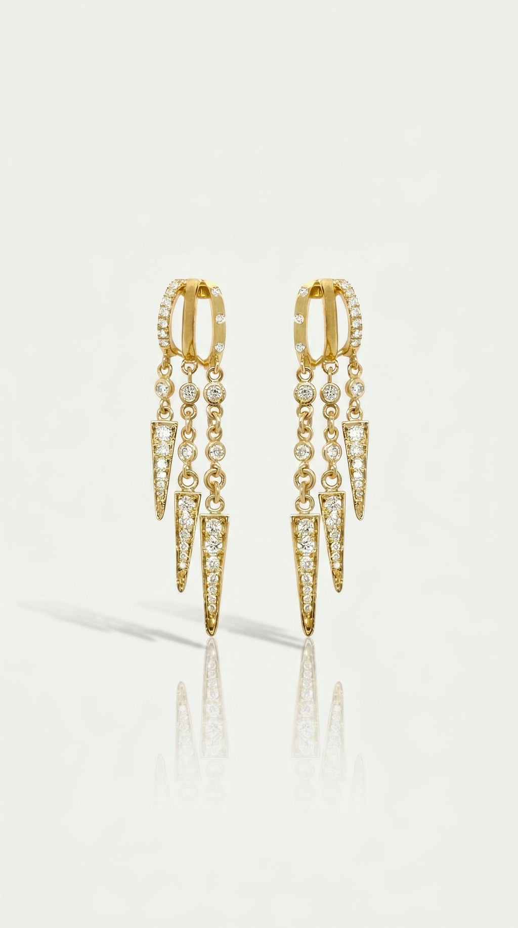 Tri Hoop Long Earrings