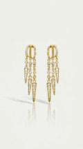 Tri Hoop Long Earrings