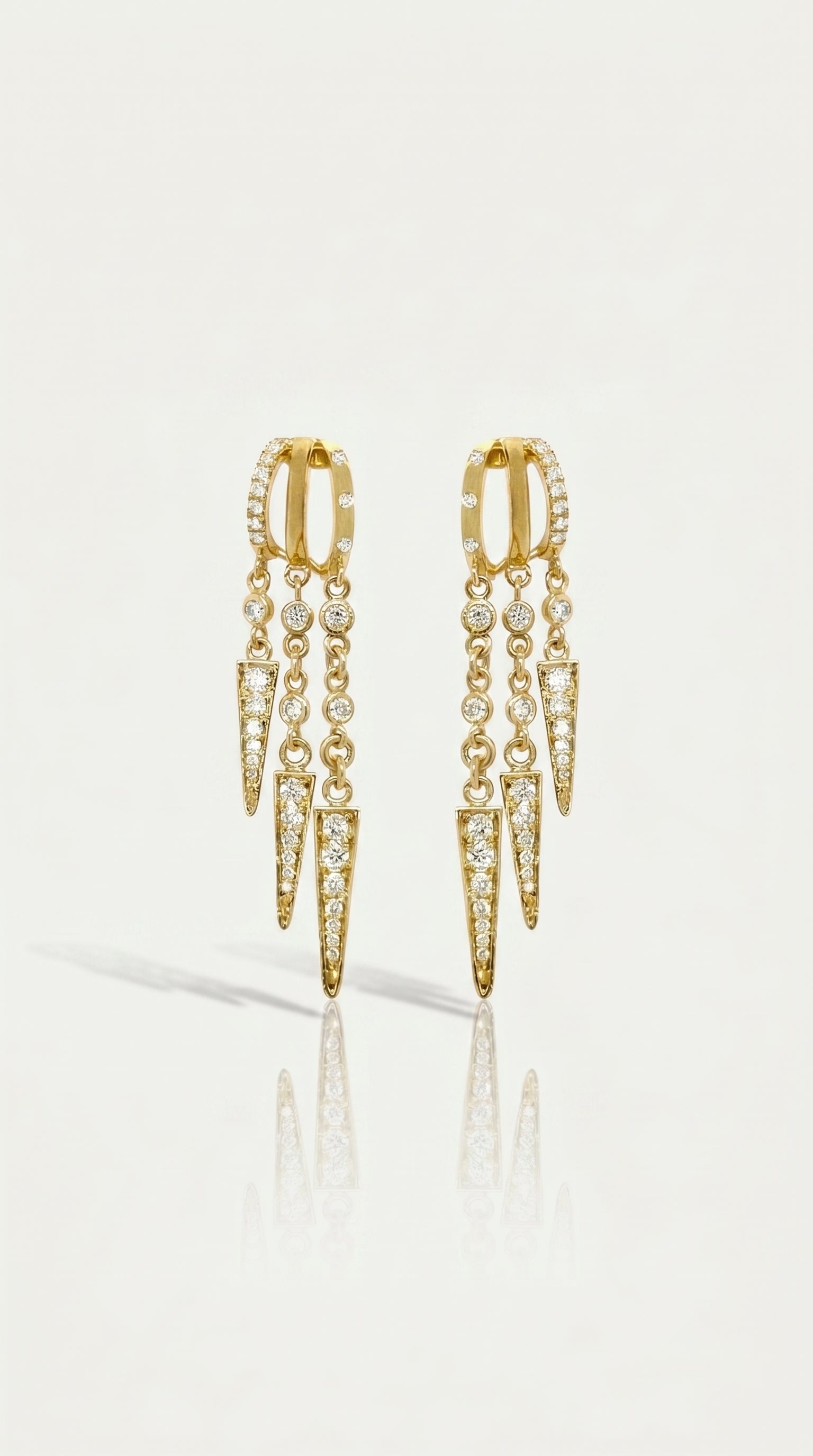 Tri Hoop Long Earrings