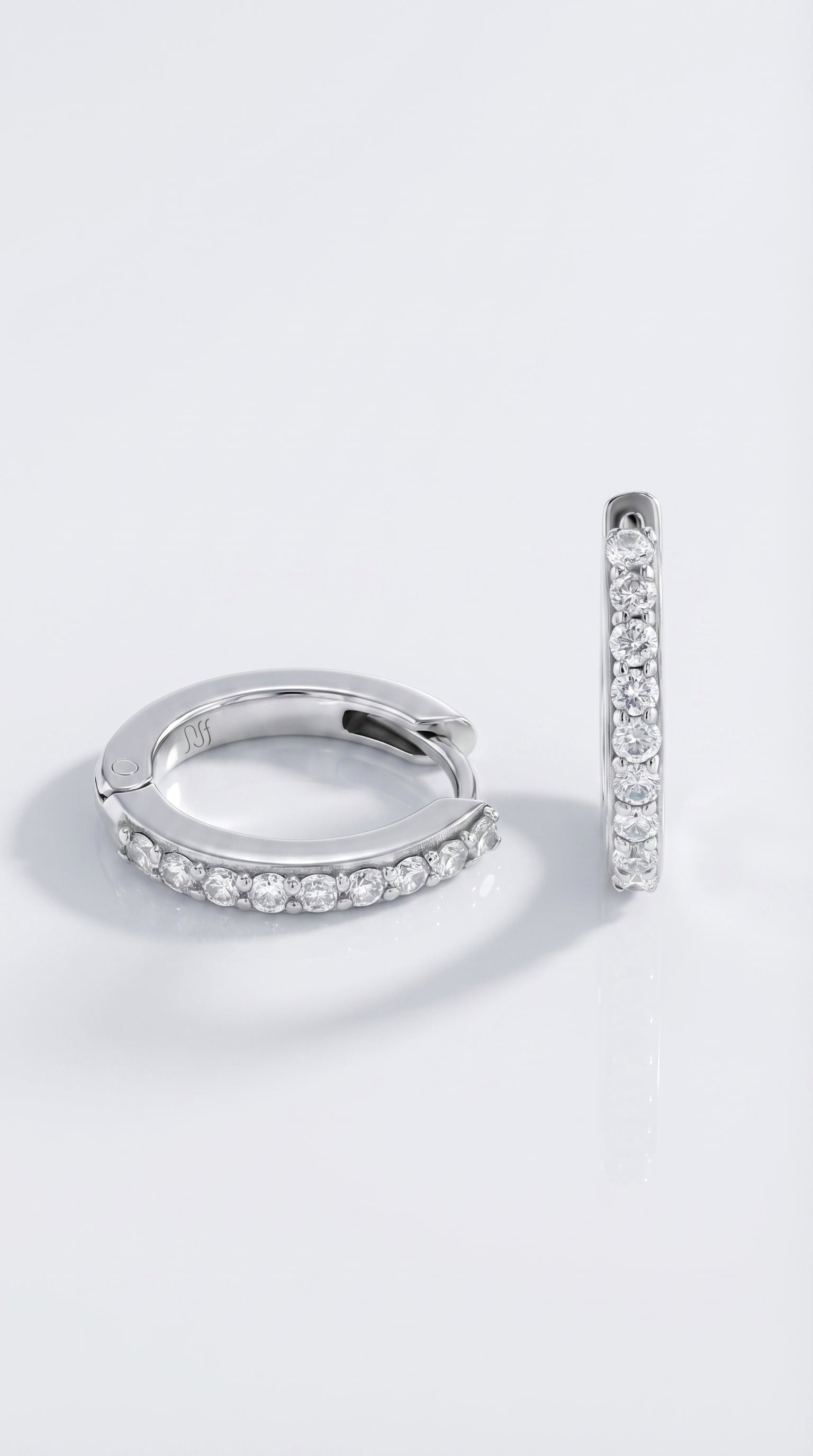 Diamond Pave Oval Hoops